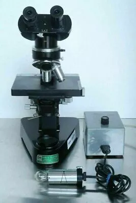 Leitz Wetzler Laborlux Binocular Microscope + 10X 40X Objectives & Light Source • $89.97