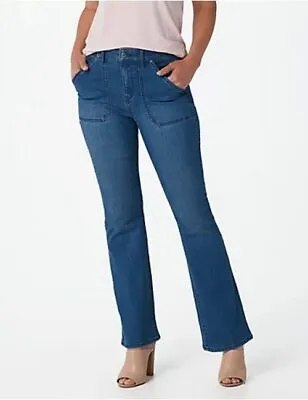 H Halston Medium Indigo Regular Premier Denim Bootcut Jeans New • $22.95
