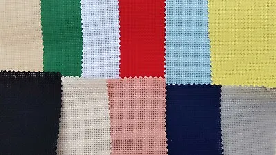 11ct/14ct/16ct/18ct Aida Cross Stitch Fabric Various Colours-100%Cotton FreeP&P • £18.10