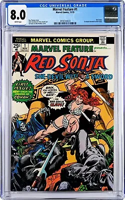 Marvel Feature #1 CGC 8.0 (Nov 1975 Marvel) John Romita Cover Red Sonja • $85