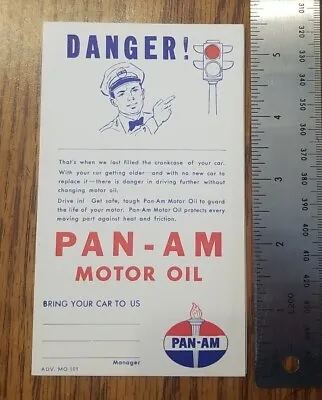 Vintage PAN-AM MOTOR OIL Service Postcard MAILER NOS  • $3.50