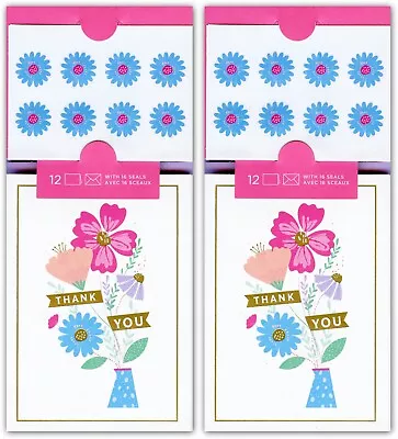 Hallmark: Thank You - Flowers (Blank Note Cards) Floral Sealed Box Of 24 NEW • $9.99