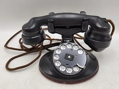 Vintage Western Electric D1 202 Bakelite Rotary Desk Phone Oval W/ E1 Handset • $104.97