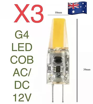 3pcs  G4 Led Cob 3W AC DC 12V LED Lampe Globe Light Light Blub Warm White • $8.90