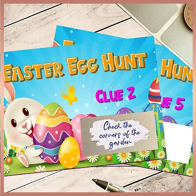 10 X DIY EASTER EGG HUNT Scratch Cards Kids Childrens Party Game  Treasure Clue • £5.99