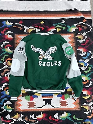 VintagePhiladelphia Eagles Wool Varsity Bomber Jacket Faux Prime NFL Jacket • $40