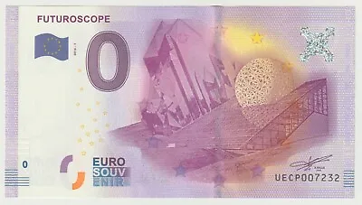 RARE €0 Zero Euro Futurscope UNC Souvenir Note 2016 • £9.49