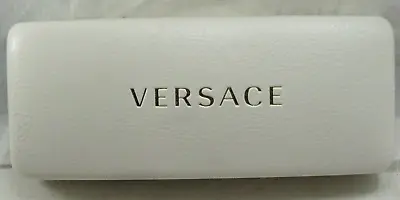 Versace White Eyeglass Case Soft Black Lining Clamshell Closure Hard Case Gold • $9.99