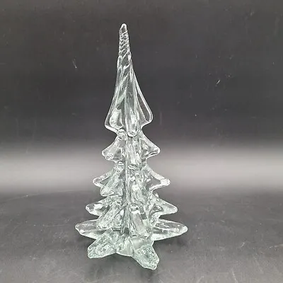 Large Vintage Silvestri Crystal Clear Swirl Art Glass Christmas Holiday Tree • $39.99