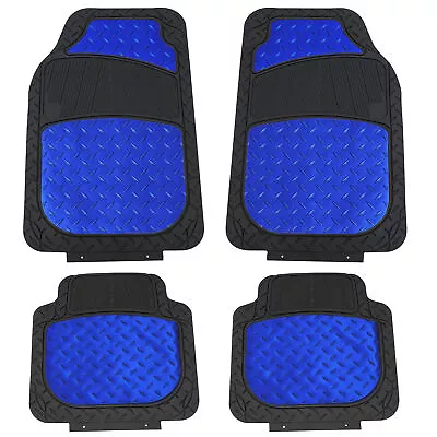 $29.94 • Buy Metallic Rubber Floor Mats For Car SUV Truck Semi Trimmable Heavy Duty Blue