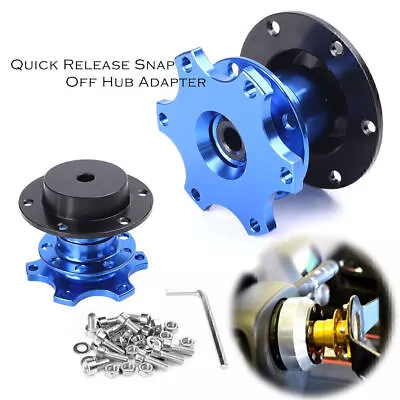 Universal Car Quick Release Steering Wheel Hub Blue Aluminium For Momo Sparco • $33.36