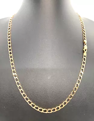 Solid 9ct 9 Carat Yellow Gold Curb Chain Necklace 53cm 20.5  4mm Classic Look • £429.99