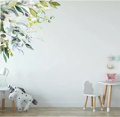 Corner Branch Flower Wall Sticker Nursery Decal Baby Cot Home Decor Kids Art DIY • £18