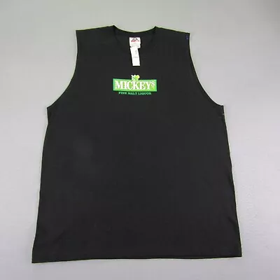 Vintage Mickeys Shirt Mens XL Black Malt Liquor Sleeveless Tank Top Deadstock ^ • $49.97