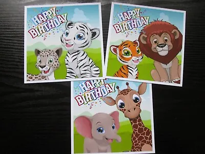 £1.85 • Buy NEW === 3 X KIDDIES SAFARI ANIMALS --- Birthday Card Toppers 