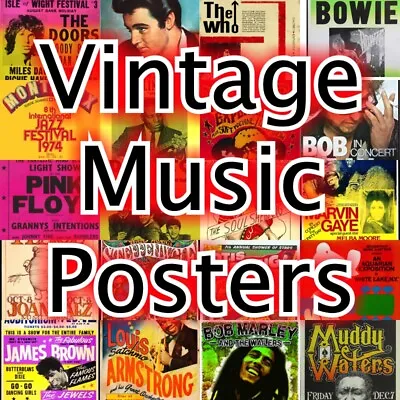 Vintage Music Tour Posters Sizes A4 A3 A2 A1 • £22.50