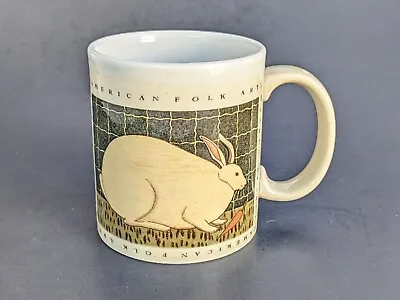 Warren Kimble American Folk Art Mug Otagiri Rabbit Bunny Theme Coffee Cup Japan • $12.90