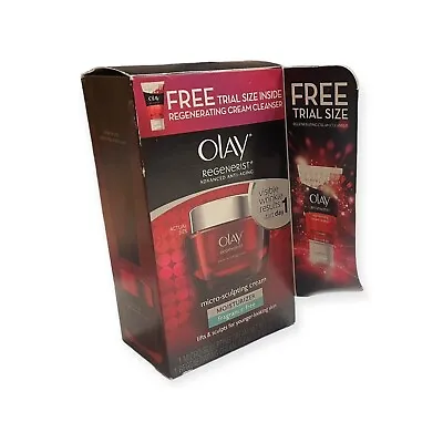 Olay Regenerist Micro-Sculpting Cream Moisturizer 1.7 Oz + Cleanser Trial 30mL • $29.05