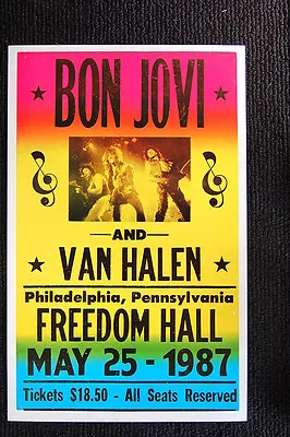 Bon Jovi W/Van Halen 1987 Tour Poster Freedom Hall Phil • $4