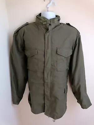 Mens US Army M65 Field Jacket Large Regular Olive Green With Liner Jacket • £34.98