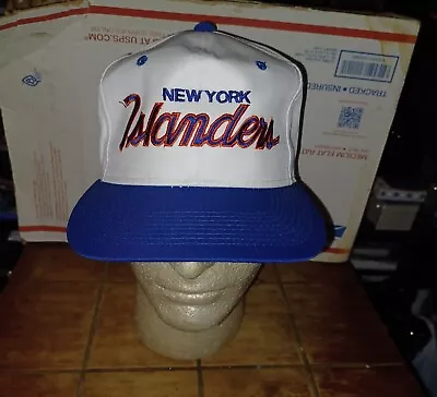 Vintage 90s New York Islanders Sports Specialties Script Snapback Hat Cap • $100