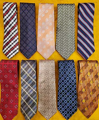 10 Pc. MENS WARDROBE ~ DRESS TIES  #2  ~ ALL 61  ~ XL LONG TALL • $59