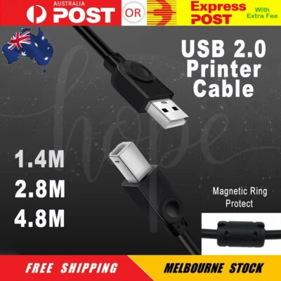 $5.99 • Buy Universal USB 2.0 Type A Male To B Printer Cable For HP Canon Dell Brother Epson