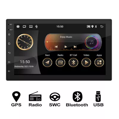 Double Din Car Stereo WiFi Android 10 Head Unit 2GB RAM 32GB ROM Bluetooth Touch • $68.07