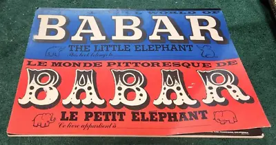 1961 THE COLORFUL WORLD OF BABAR THE LITTLE ELEPHANT Poster Size Coloring Book • $75