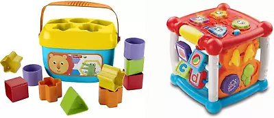 Fisher-Price Baby'S First Blocks And Vtech Baby 150503 Turn And Learn Cube Mult • $41.98