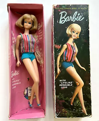 Vintage American Girl Barbie Long Hair Pale Blonde W/ Box Shoes Swimsuit Stand • $925