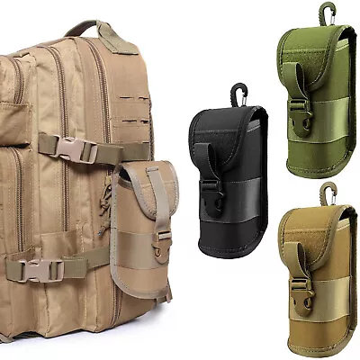 Tactical MOLLE Glasses Pouch Sunglasses Case Army Flashlight Pouch With Buckle • $8.99