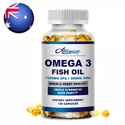 Omega 3 Fish Oil Capsules Triple Strength Joint Support 3600mg EPA & DHA 120Caps • $23.99