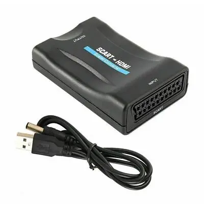 SCART To HDMI Converter Composite Audio Video Scaler With HDMI Cable AV Adapter • £6.19