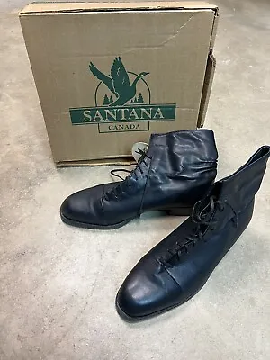 NEW Vintage Santana Canada Womens Waterproof Lace-up Booties Navy 11 NIB • $79.99