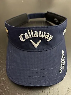 New Tour Authentic Callaway Low Profile Visor Apex Chrome Soft Odyssey Navy Blue • $22.39