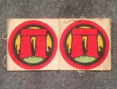 £21.99 • Buy Original Pair, British WW2 Printed Formation Signs/Patches, Salisbury Plain Dist