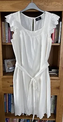 C&A - Dresses Yessica – UK 10-12 - Pure 100% Cotton - Elastic Yoke - Lace - Belt • £12.99