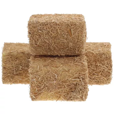 Mini Hay Bales Decoration Straw Snow Village Set 4Pcs- • $9.11