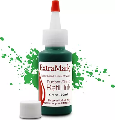 Premium Stamp Refill Ink For Self-Inking Stamps And Stamp Pads 60 Ml Green Col • $14.95