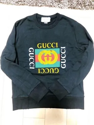 GUCCI Tops Sweatshirt Women's Size XS Black Vintage GG Logo • $666.85