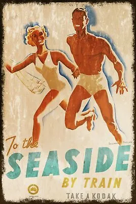 Australian Seaside Train Travel Advert Vintage Retro Style Metal Sign Take Kodak • £3.49