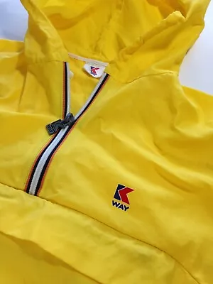 True Vintage K Way Yellow Pouch Windbreaker UNISEX Size 5 - See Measurements • $43.03