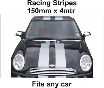 2 X Racing Stripes | Vinyl Stripes 150mm X 4m Universal Fit For Any Car • £17.78