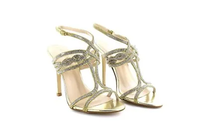 £16.99 • Buy Womens Ladies Gold/Silver Occasion Wedding Sparkle High Heel Ankle Strap Sandals