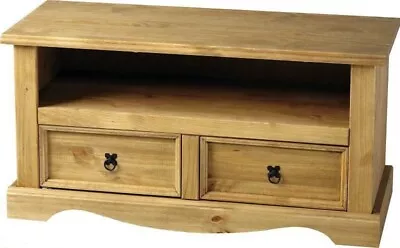 2 Drawer Solid Pine Flat Screen TV Unit W108cm X D44cm X H55cm CORONA • £159