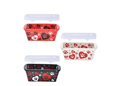 SET Of 3 Temptations PAWFETTI 14oz. Mini Loaf Pan Ovenware W/ Paw Prints W/lid • $49.90