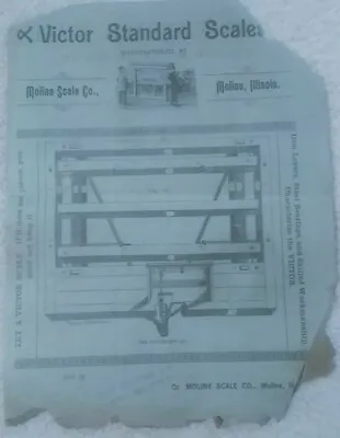 Moline Illinois Weighing Cattle Victorian Print Ad 1870's Victor Moline Scales  • $4.50