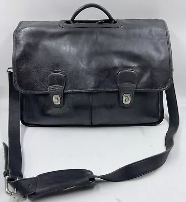 Coach Men's Handbag Black Leather  0532 Turnlock Briefcase Laptop Bag • $153.99