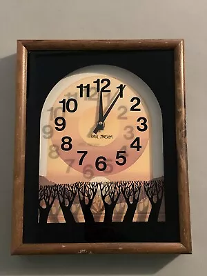 Vintage 1974 Virgil Thrasher Painted Glass Clock Sunrise • $99.99